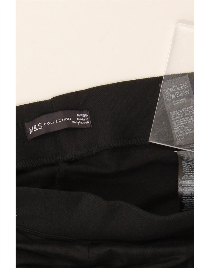 MARKS & SPENCER Womens Regular Tracksuit Trousers UK 14 Large Black Cotton Vintage Marks & Spencer and Second-Hand Marks & Spencer from Messina Hembry 