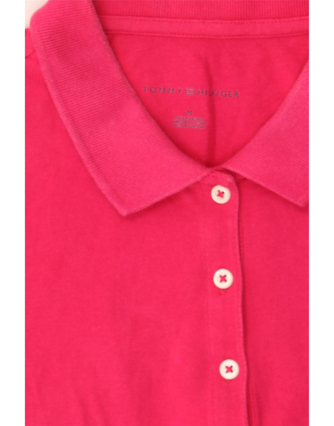 TOMMY HILFIGER Womens Polo Shirt UK 12 Medium Pink Vintage Tommy Hilfiger and Second-Hand Tommy Hilfiger from Messina Hembry 