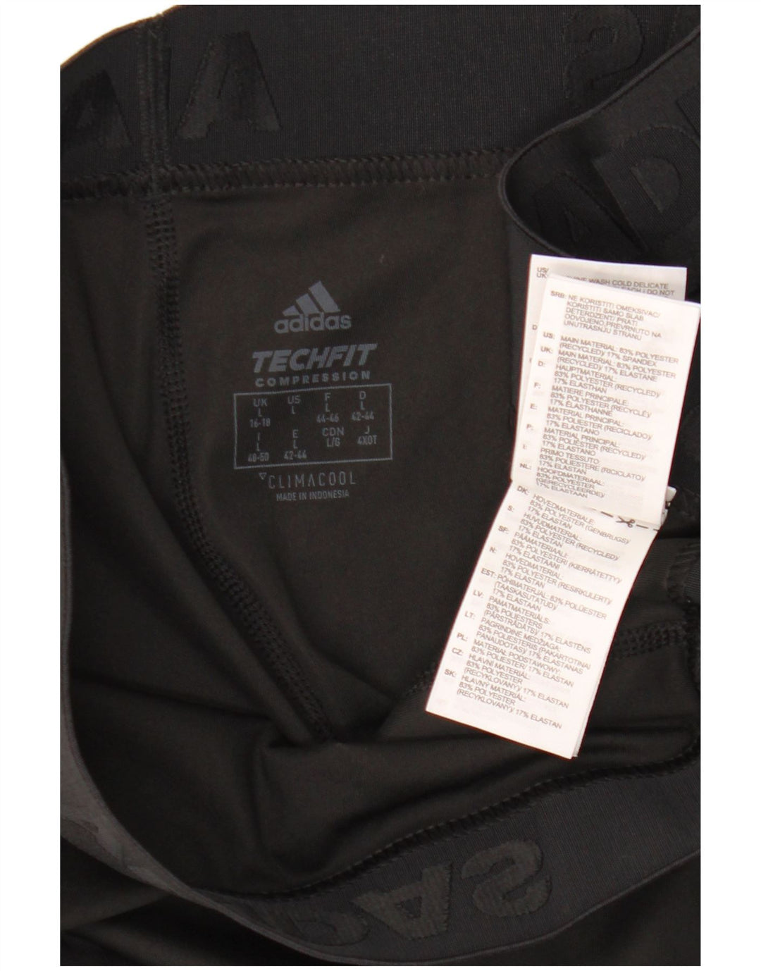 Adidas ženske Tech Fit Capri tajice UK 16/18 velike crne poliesterske