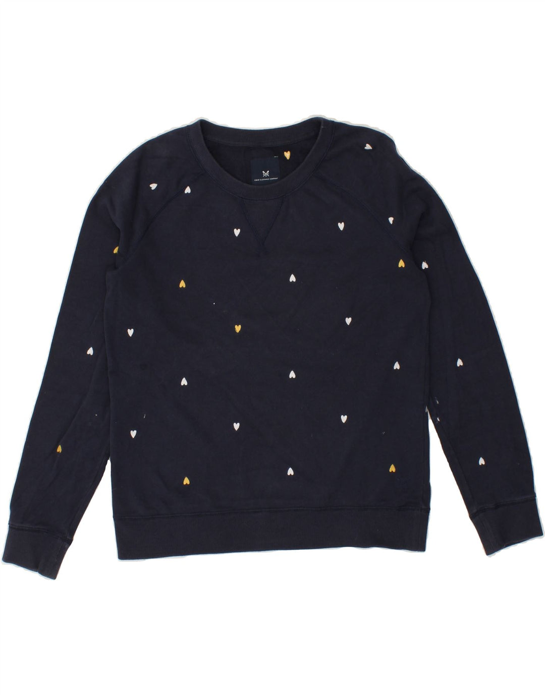 CREW CLOTHING Womens Oversized Sweatshirt Jumper UK 10 Small Navy Blue Vintage Crew Clothing and Second-Hand Crew Clothing from Messina Hembry 