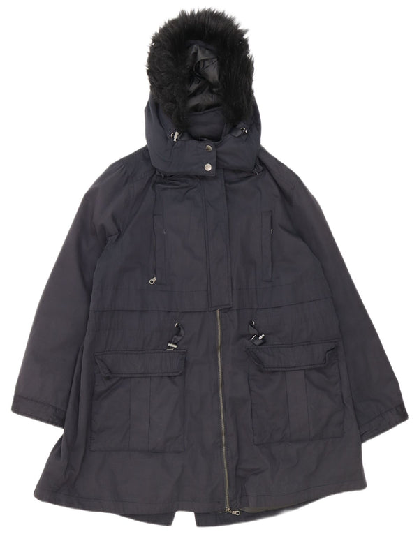 Monsoon ženska prevelika parka jakna s kapuljačom UK 18 XL tamnoplavi poliester