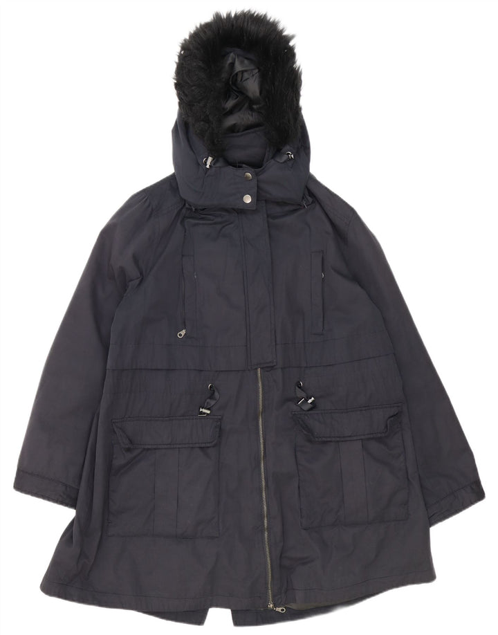 Monsoon ženska prevelika parka jakna s kapuljačom UK 18 XL tamnoplavi poliester