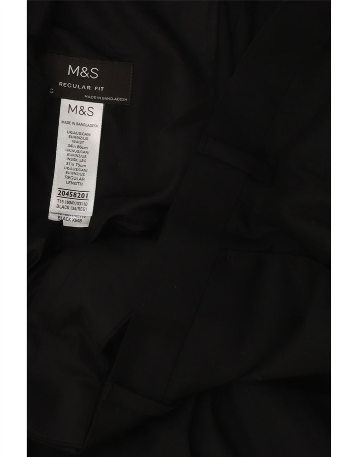 Marks & Spencer muške hlače standardnog kroja W34 L31 crni poliester