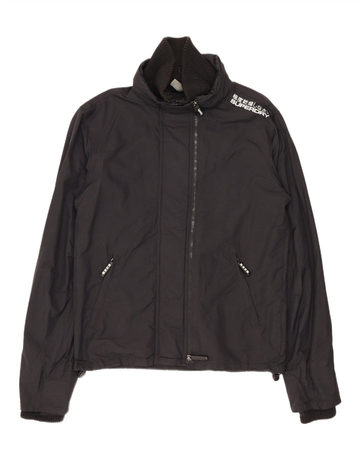 SUPERDRY muška kišna jakna s grafičkim motivima UK 38 Srednje crni najlon