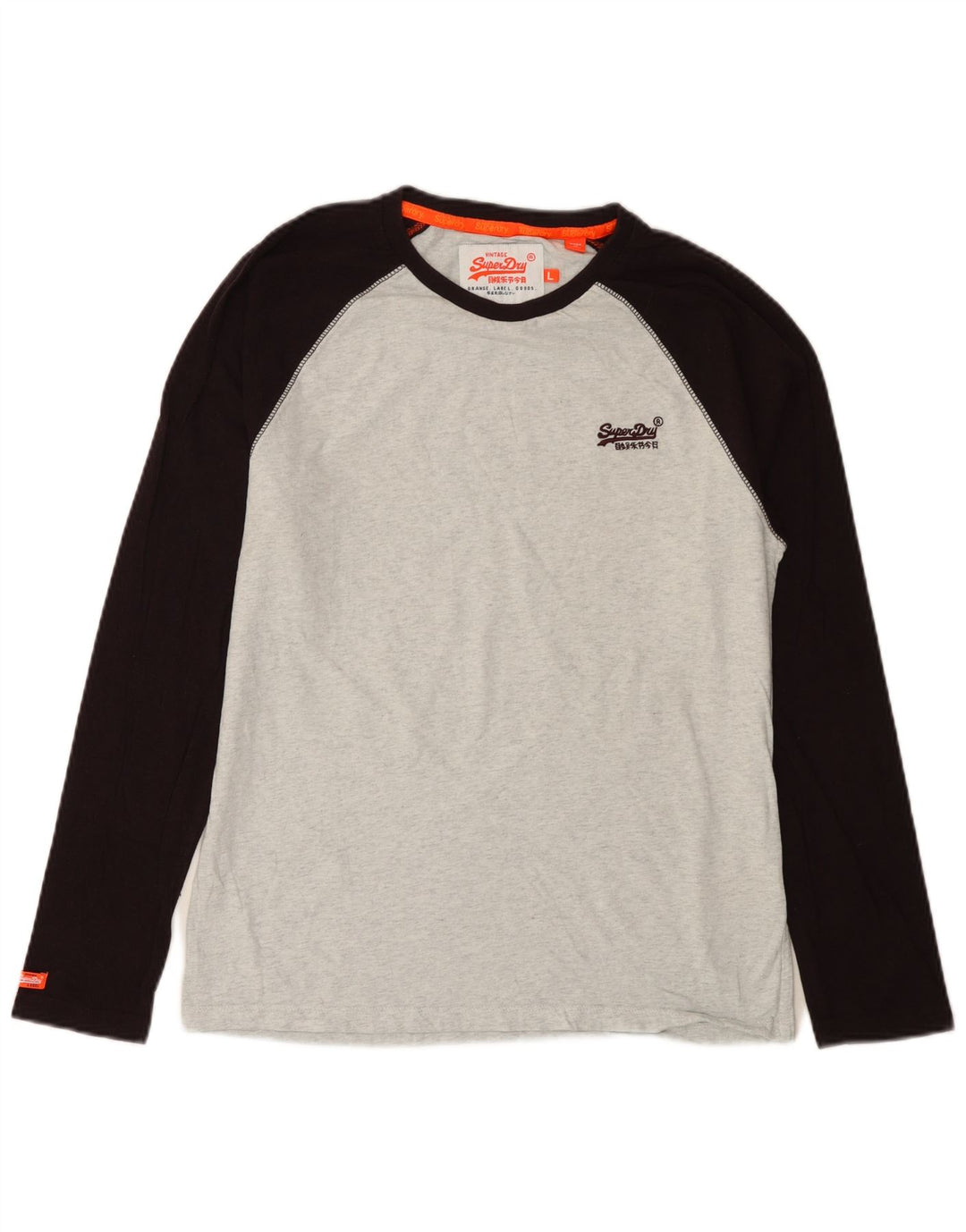 Superdry muška majica dugih rukava, veliki sivi pamuk u blokovima boja