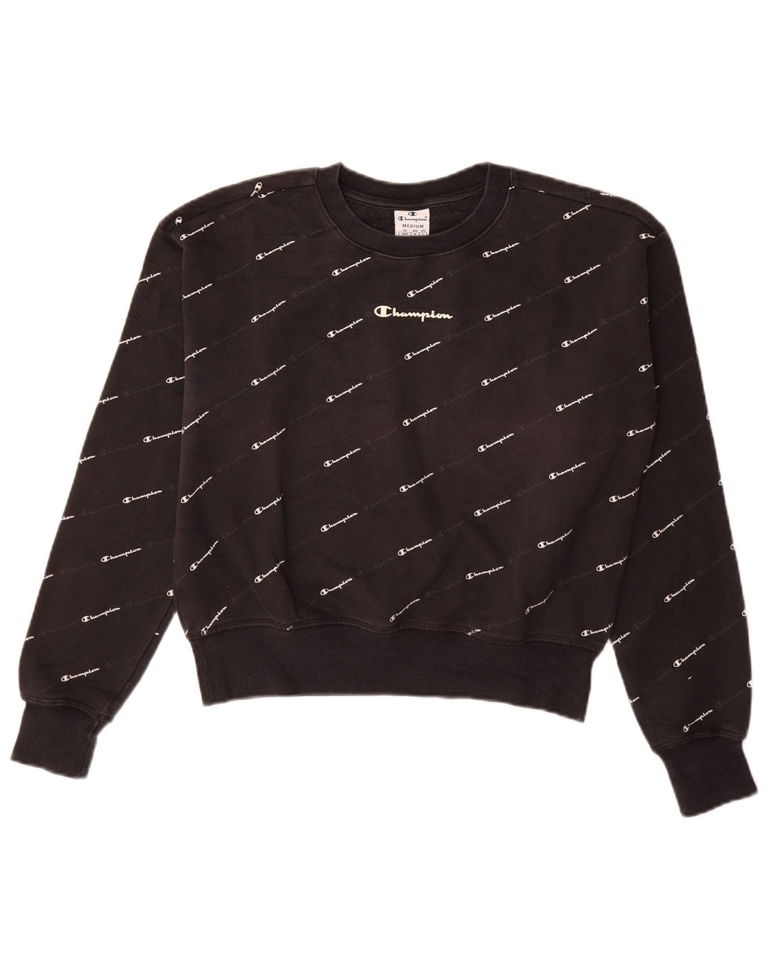 CHAMPION Ženski džemper s grafičkim motivima UK 14 Srednje crna