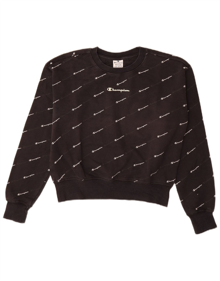 CHAMPION Ženski džemper s grafičkim motivima UK 14 Srednje crna