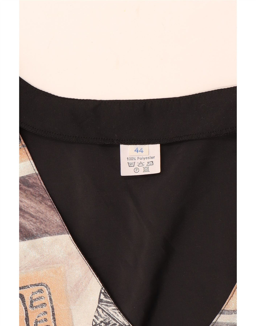 VINTAGE ženski prsluk s apstraktnim uzorkom EU 44 veliki smeđi poliester