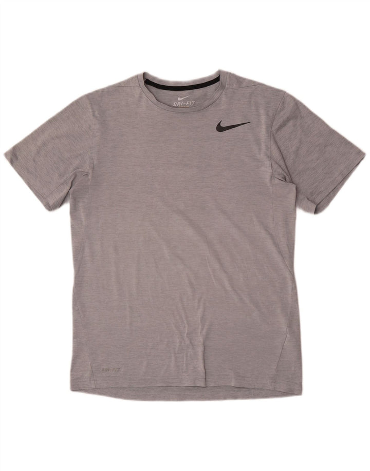 Nike Dri Fit majica kratkih rukava srednje sive pruge od poliestera