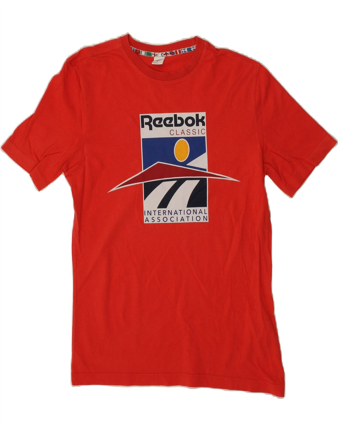REEBOK Mens Graphic T-Shirt Top Small Red Cotton Vintage Reebok and Second-Hand Reebok from Messina Hembry 