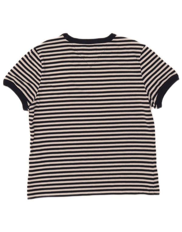 Tommy Hilfiger ženska majica kratkih rukava UK 10 Mala tamnoplava pamuk na pruge