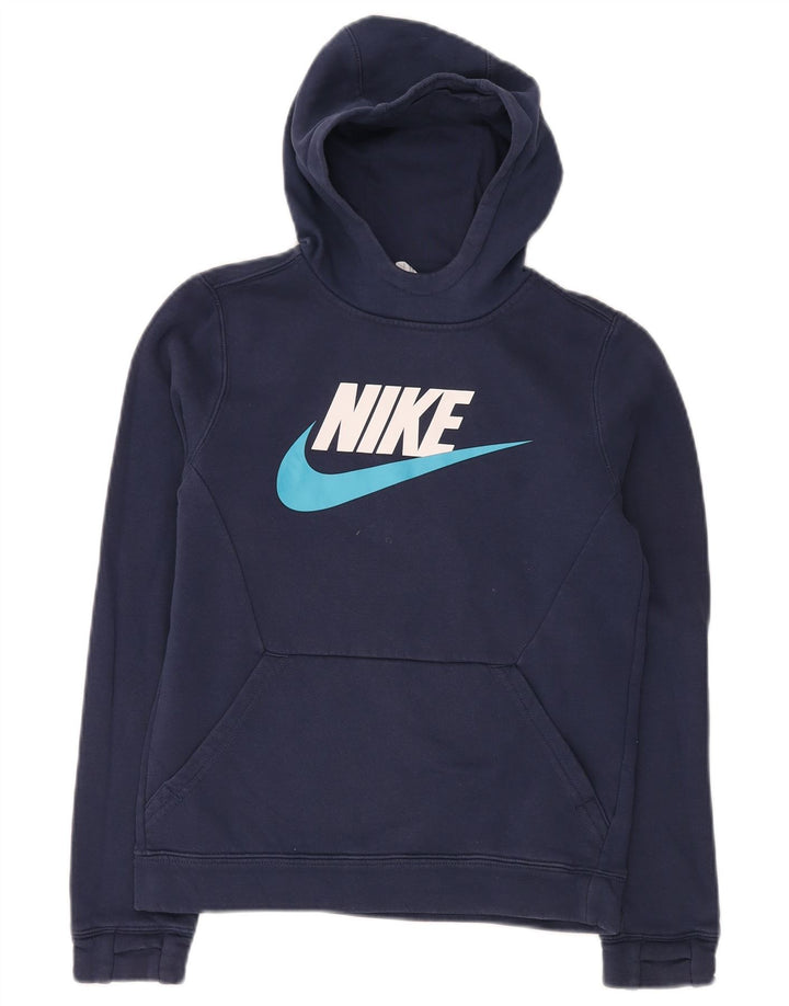 NIKE Boys Graphic Hoodie Džemper 12-13 godina Veliki tamnoplavi pamuk