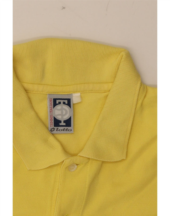LOTTO Mens Polo Shirt Large Yellow Cotton Vintage Lotto and Second-Hand Lotto from Messina Hembry 