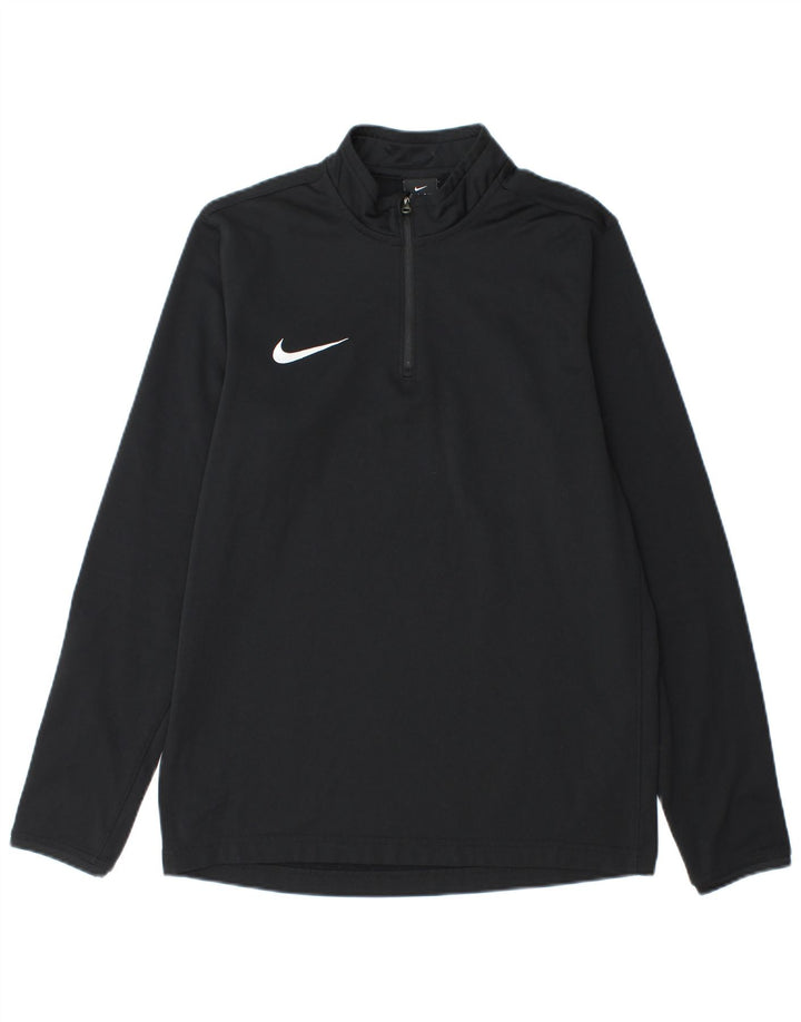 Nike Dri Fit majica s izrezom i srednjim gornjim dijelom trenirke od crnog poliestera