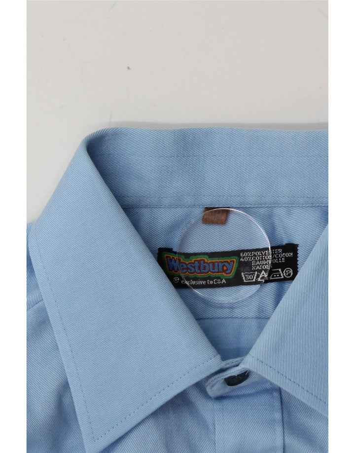WESTBURY Mens Shirt Size 38 Medium Blue Polyester Vintage WESTBURY and Second-Hand WESTBURY from Messina Hembry 