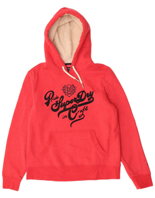 Superdry ženska majica s kapuljačom s kapuljačom UK 14 srednje crvene boje