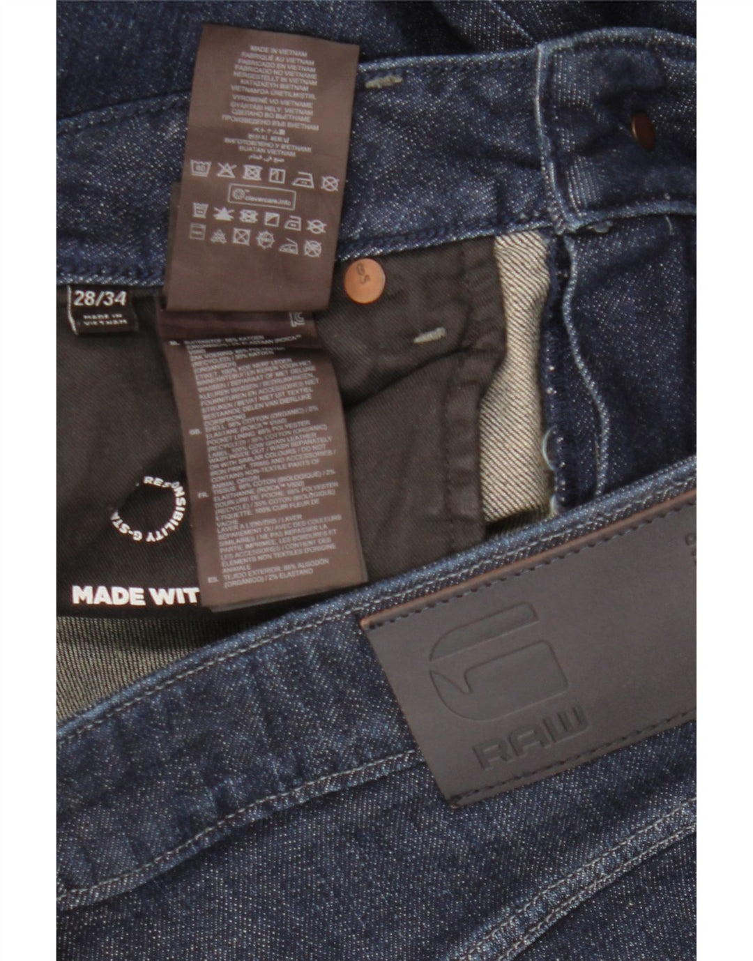 G-Star ženske uske traperice W28 L31 tamnoplavi pamuk