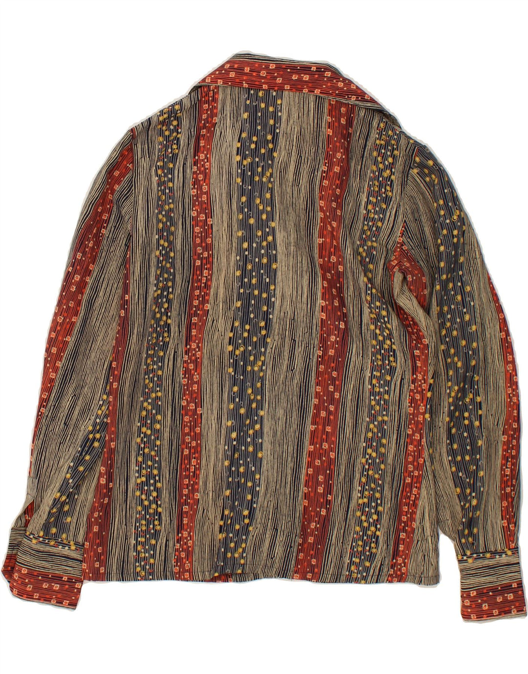 DIVINA Womens Shirt IT 44 Medium Grey Striped Acetate Vintage Divina and Second-Hand Divina from Messina Hembry 