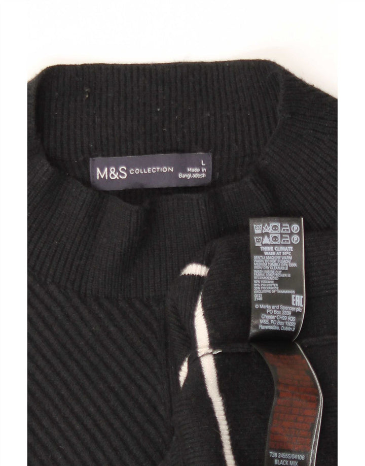 Marks & Spencer ženski džemper s kornjačičastim ovratnikom UK 16 velike crne pruge