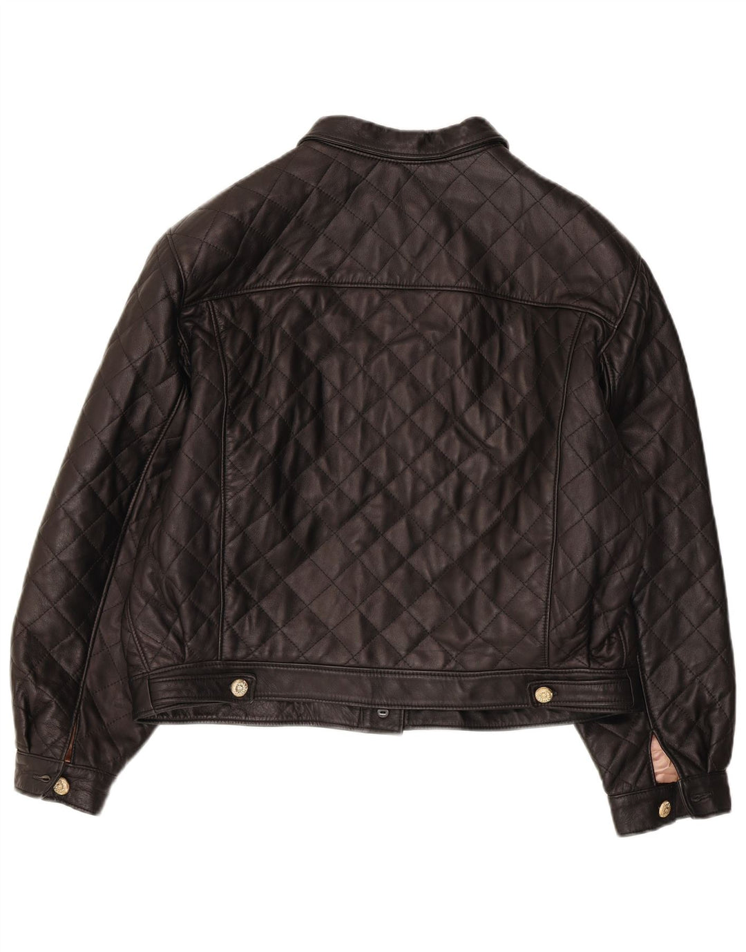 Vintage ženska kožna jakna UK 14 srednje crna koža