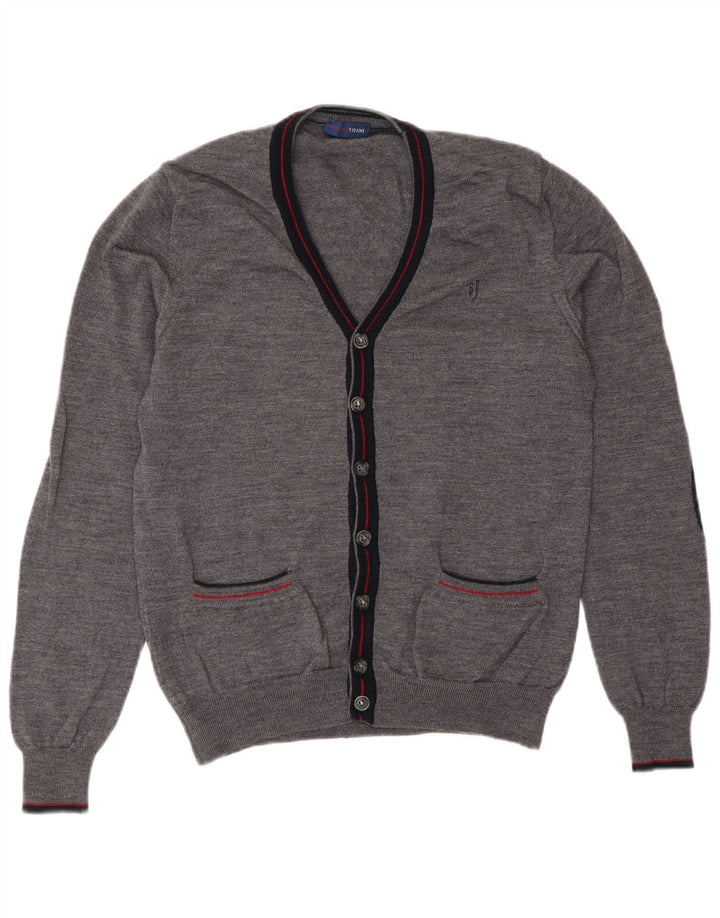 Trussardi Jeans ženski kardigan džemper UK 14 srednje sivi