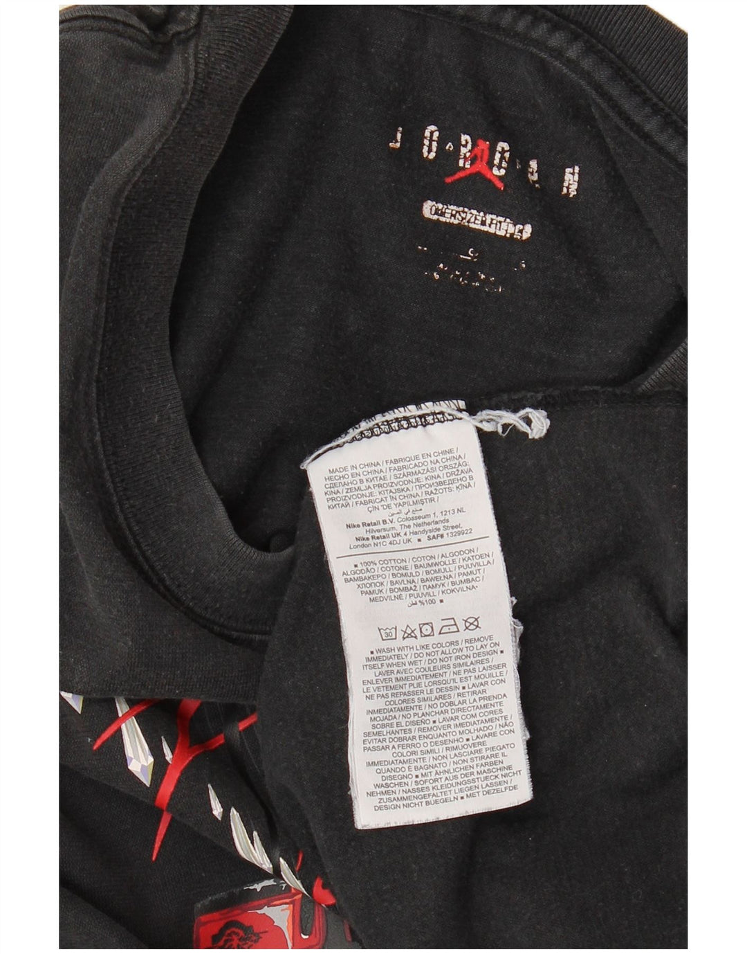 JORDAN Muška prevelika majica kratkih rukava XL crni pamuk