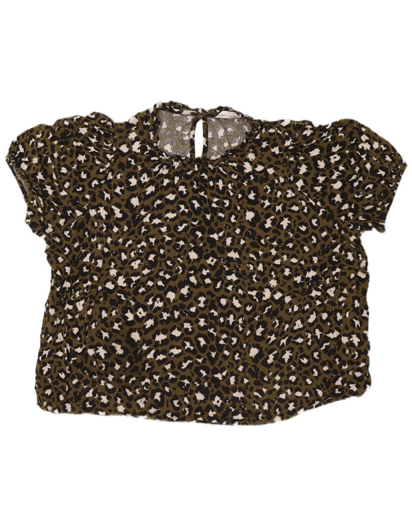 Marks & Spencer Top ženska bluza UK 22 3XL kaki životinjski print viskoza