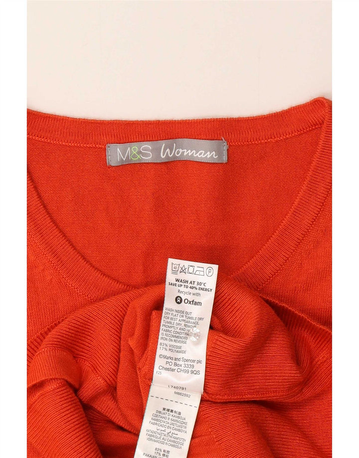 Marks & Spencer ženski kardigan pulover UK 14 Srednje narančasta viskoza