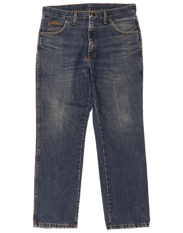 Wrangler muške ravne traperice W34 L30 plavi pamuk