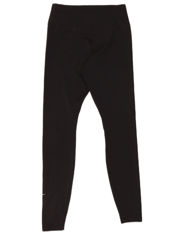 NIKE Womens Dri Fit Leggings UK 12 Medium  Black Polyester