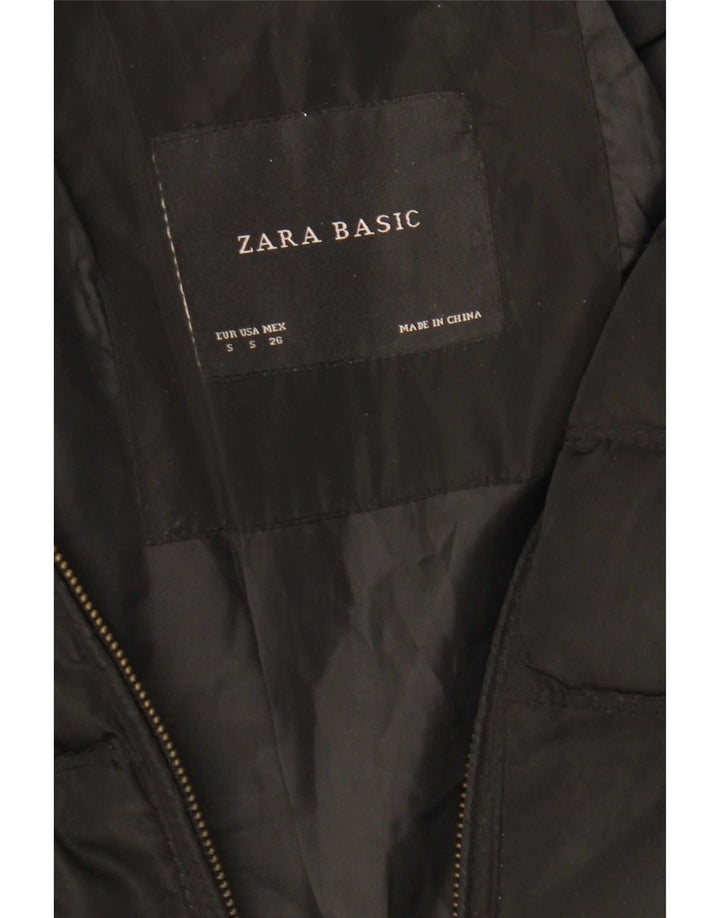 Zara ženski podstavljeni kaput UK 10 mali crni poliester