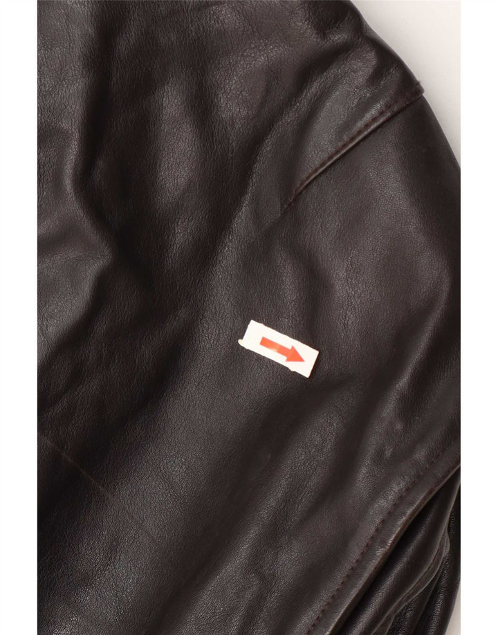 Vintage muška kožna jakna IT 52 XL smeđa