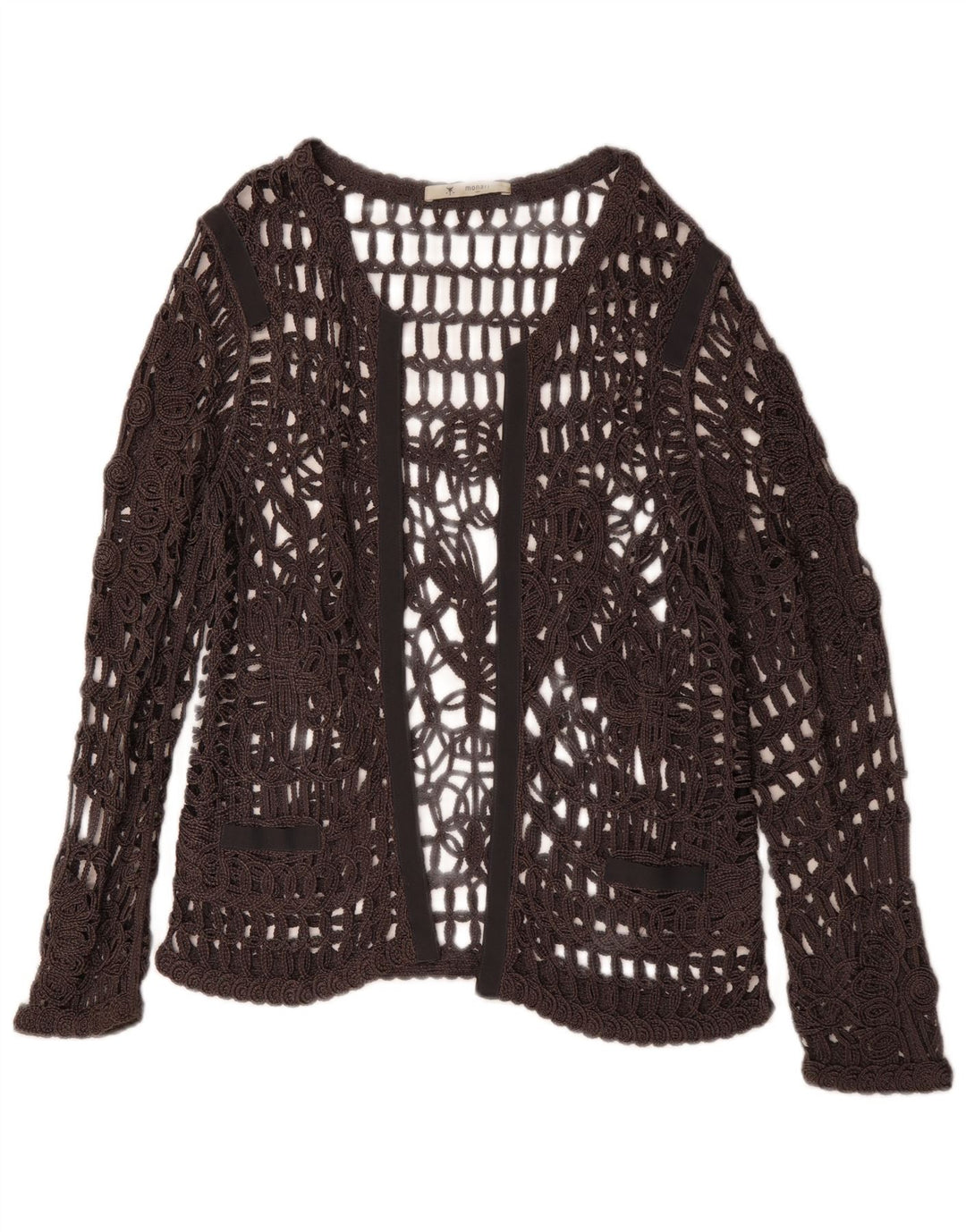 MONARI ženska heklana prozirna majica dugih rukava UK 14 velika siva