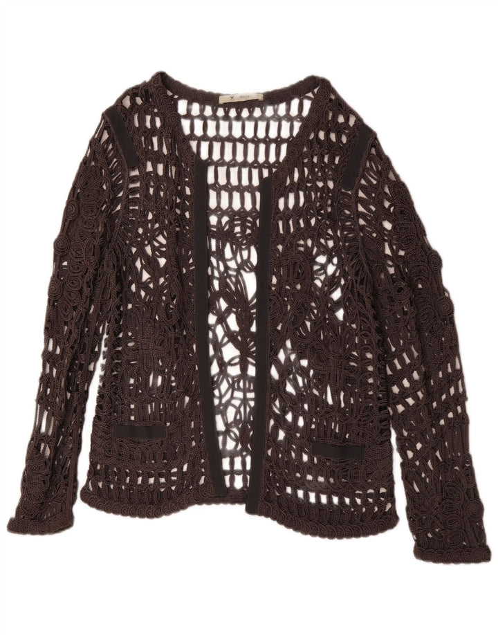 MONARI ženska heklana prozirna majica dugih rukava UK 14 velika siva