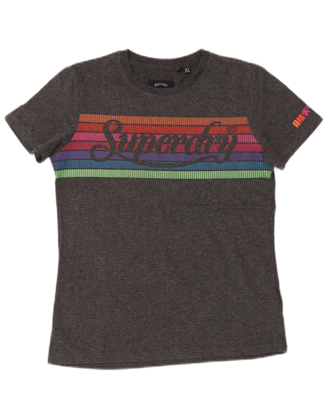 SUPERDRY ženska majica kratkih rukava Heritage Graphic UK 8 Mala siva pamuk
