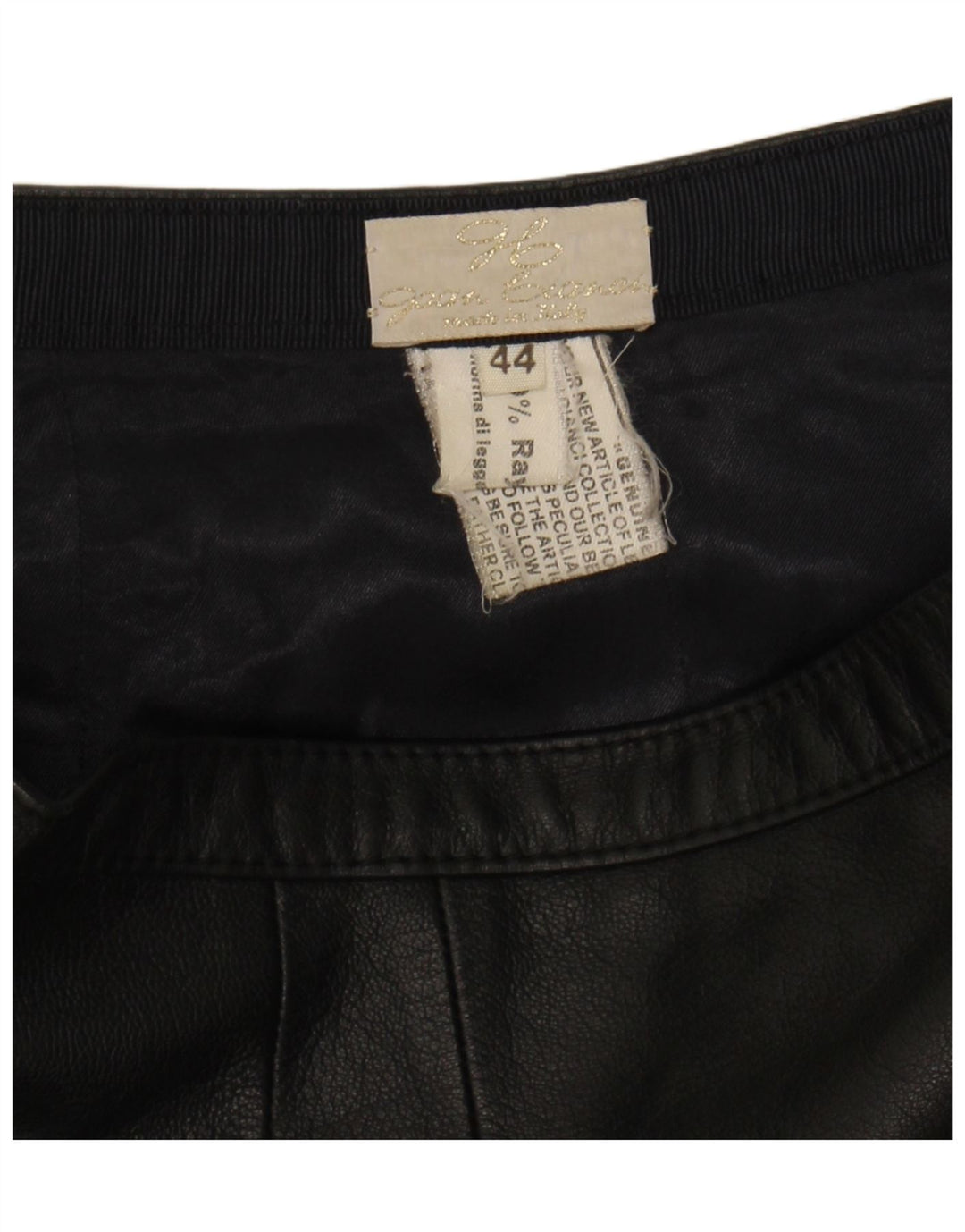VINTAGE Womens Leather Skirt IT 44 Medium W27 Black Leather