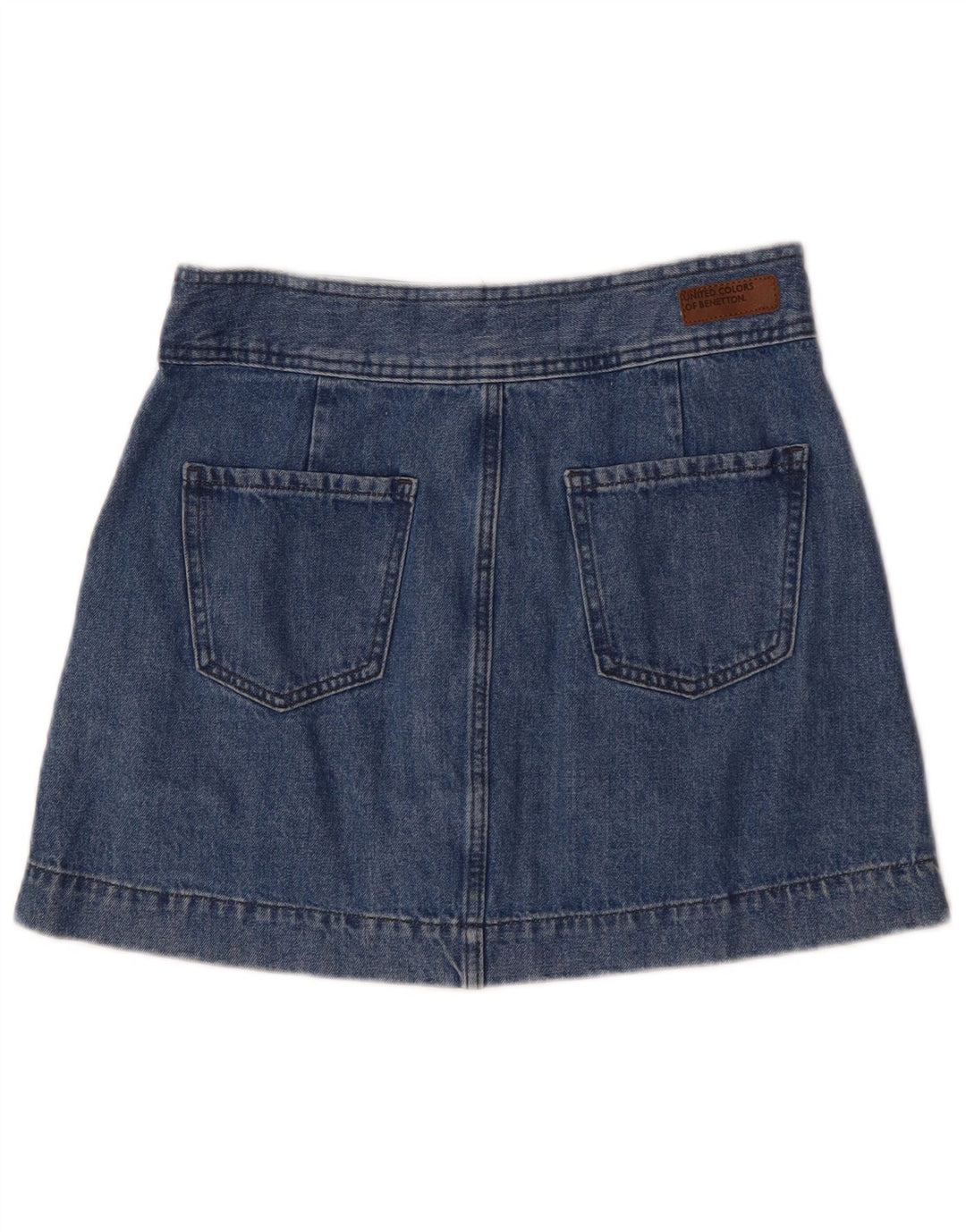 Benetton ženska mini traper suknja UK 12 srednje W30 plavi pamuk