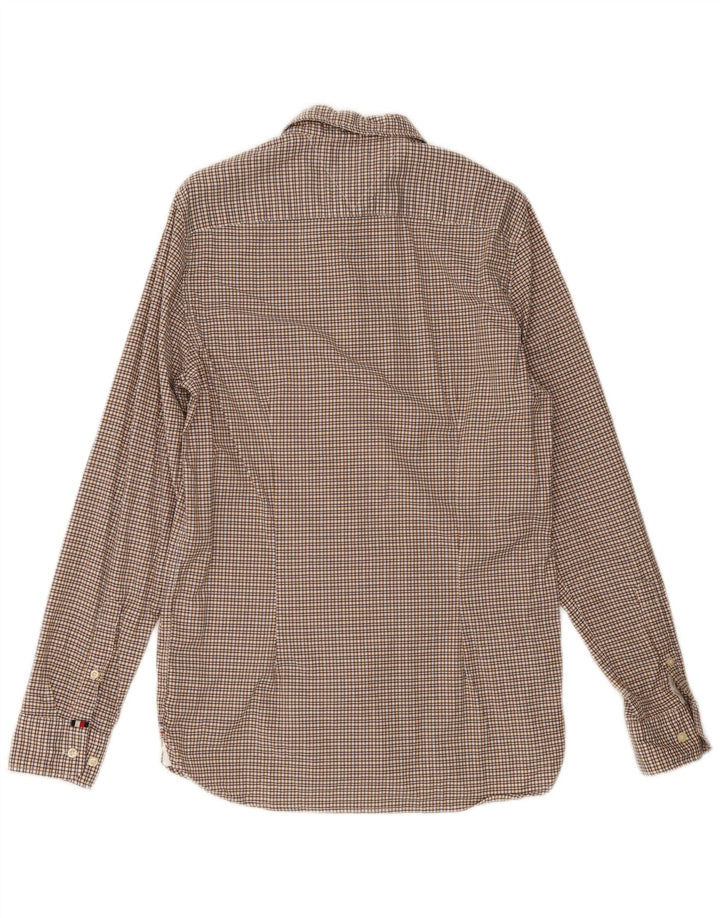 TOMMY HILFIGER Muška uska košulja srednje žute boje od gingham pamuka
