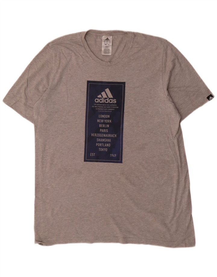 Adidas muška velika siva majica s grafičkim motivima