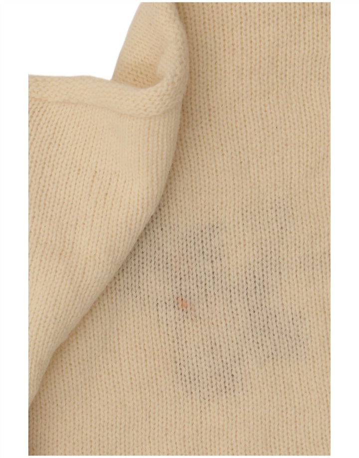 Vintage ženski džemper s kornjačičastim ovratnikom UK 14 srednje bijele boje