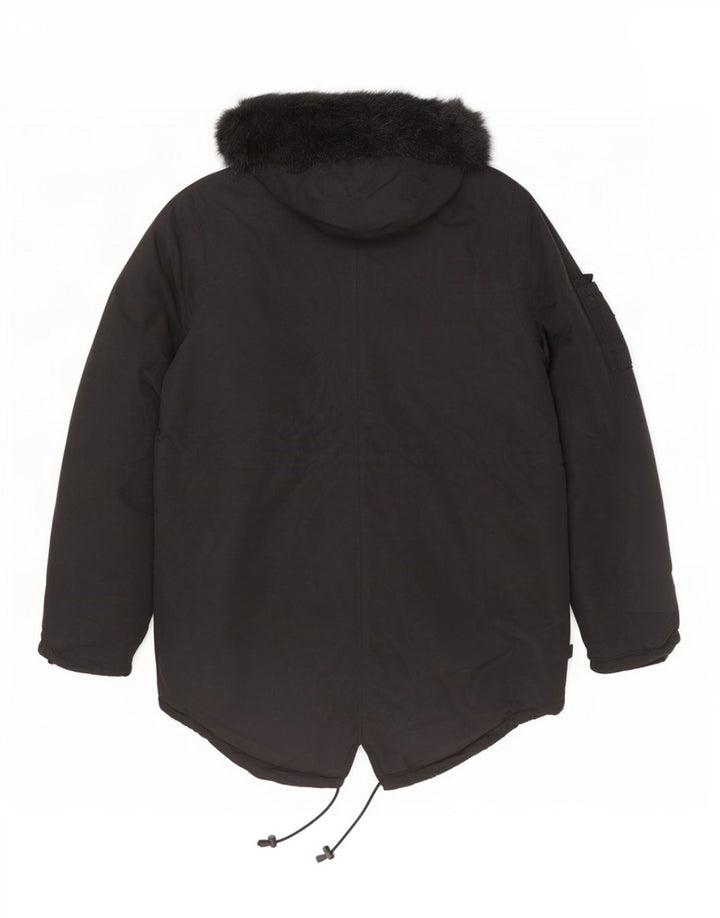 Bellfield muška parka jakna s kapuljačom UK 38 srednji crni poliester