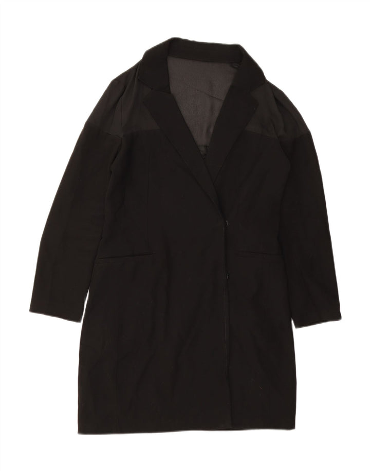TOPSHOP Womens Overcoat UK 10 Small Black Polyester Vintage Topshop and Second-Hand Topshop from Messina Hembry 