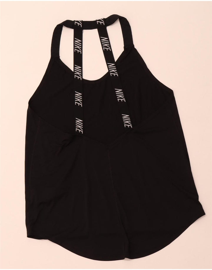 NIKE Ženski Dri Fit Loose Fit Graphic Vest Top UK 12 Medium Black