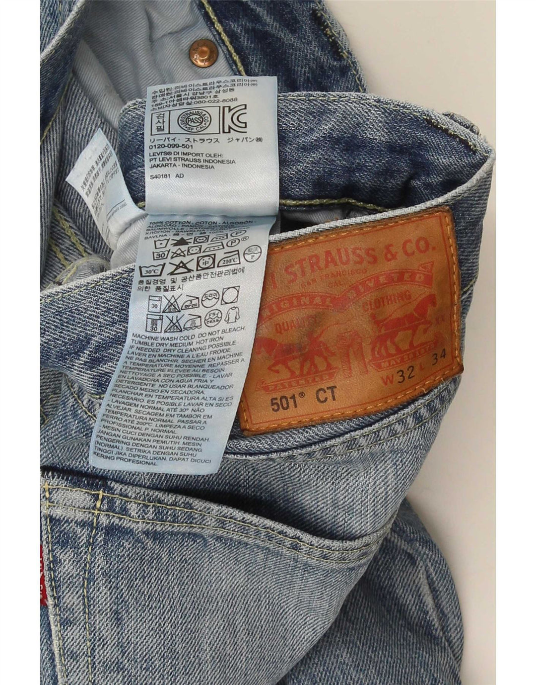 Levi's muške 501 ravne traperice W32 L31 plavi pamuk
