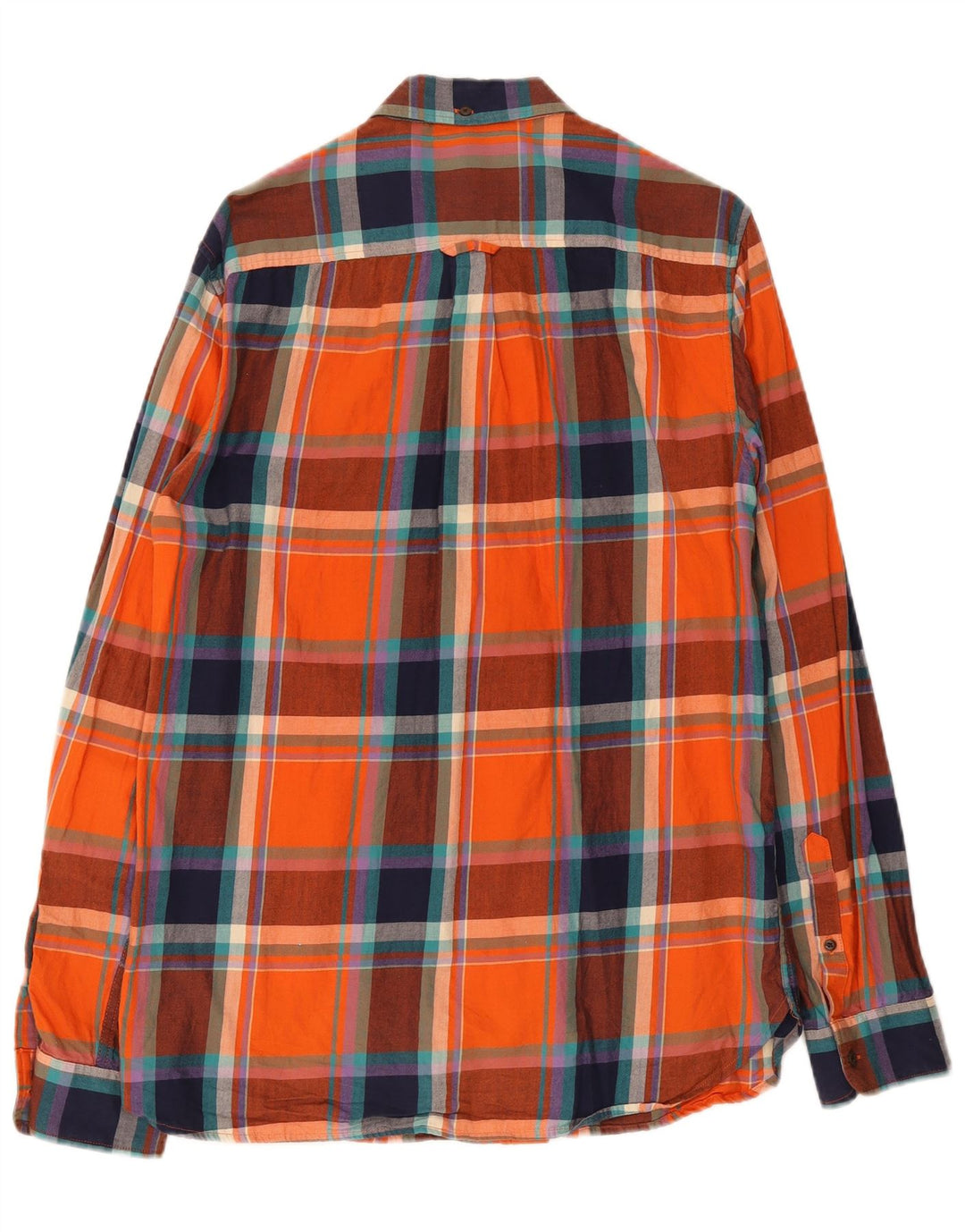 Superdry muška flanelska košulja, veliki narančasti karirani pamuk