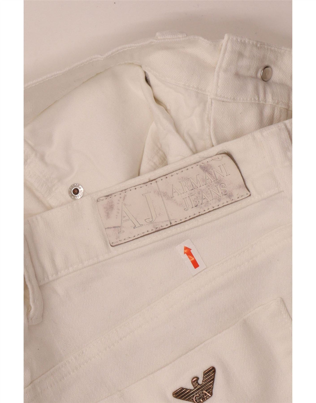 Armani ženske obične ravne traperice W29 L30 bijeli pamuk