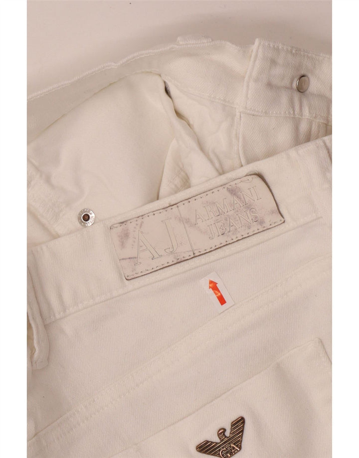 Armani ženske obične ravne traperice W29 L30 bijeli pamuk