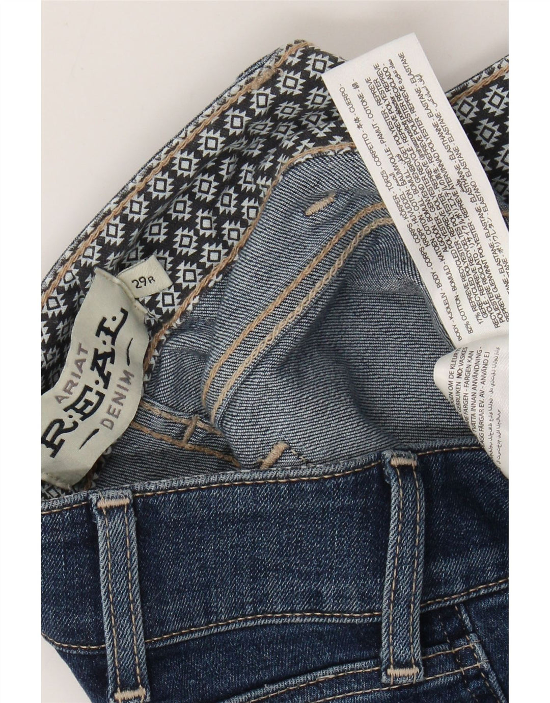 ARIAT ženske ravne traperice W29 L29 plavi pamuk