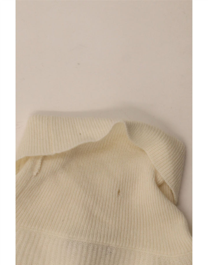 Vintage muški pulover s rol izrezom XL od bijele vune