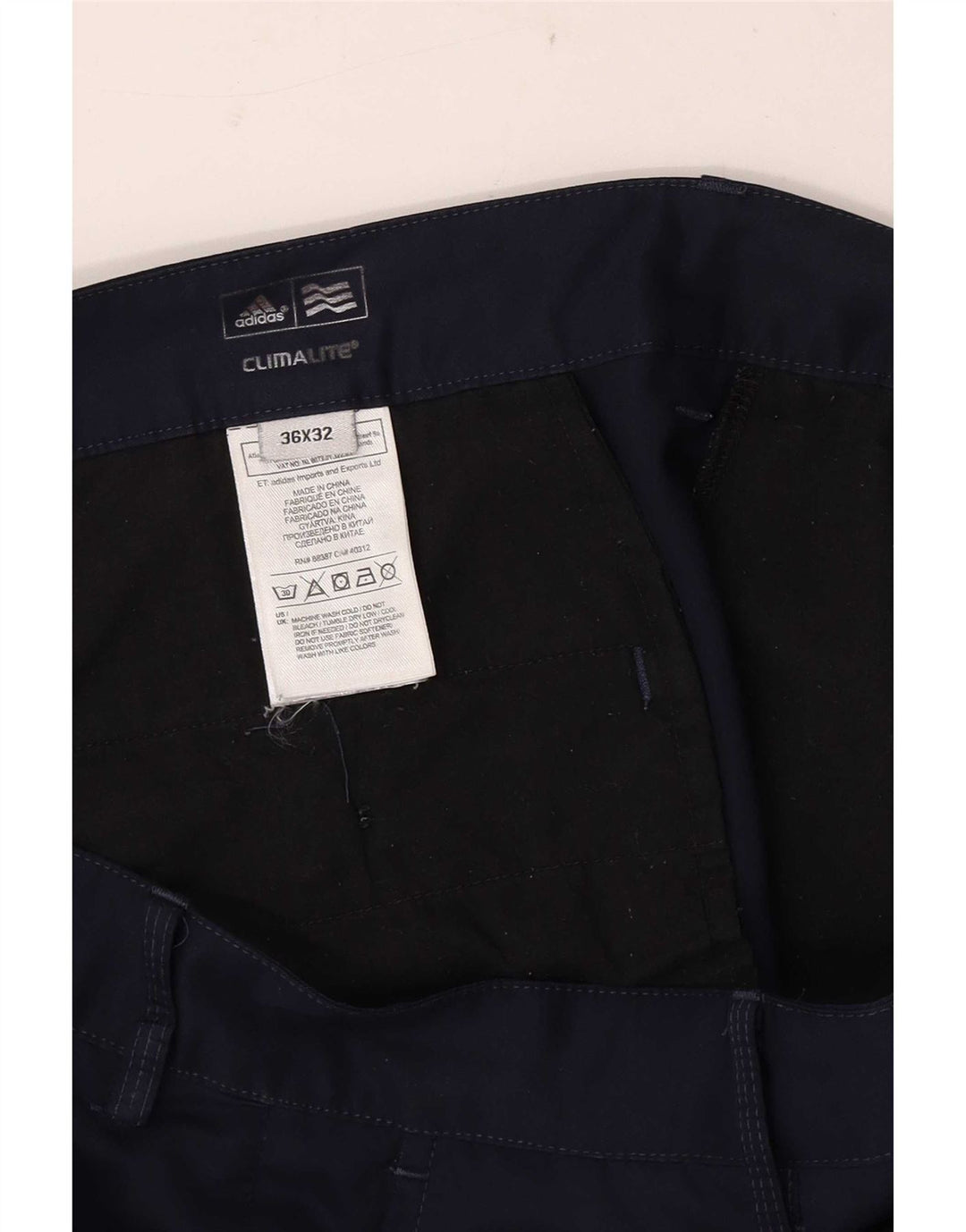 Adidas muške Climalite chino hlače W36 L29 tamnoplavi poliester